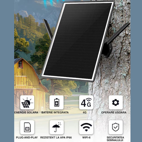 Router Portabil 4G Încărcare Solară 15W Autonomie Baterie 20000 mAh Funcționare 24/7 Ideal pentru Camere de Supraveghere Alte Dispozitive