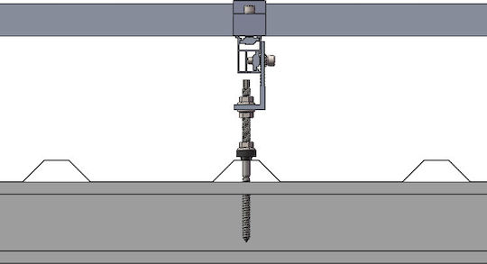 Screw Type Bracket Mounting Photovoltaic Panel On Metal Sheet Roof Z Shaped