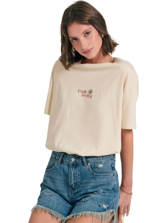 Γυναικείο T-shirt Μπεζ