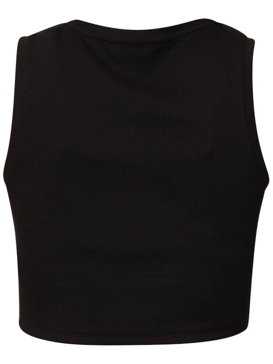 Women's Summer Crop Top Cotton Sleeveless Black