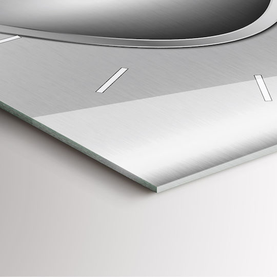 Tulup Αθόρυβο Ρολόι Τοίχου Γυάλινο Γκρι 60x60cm