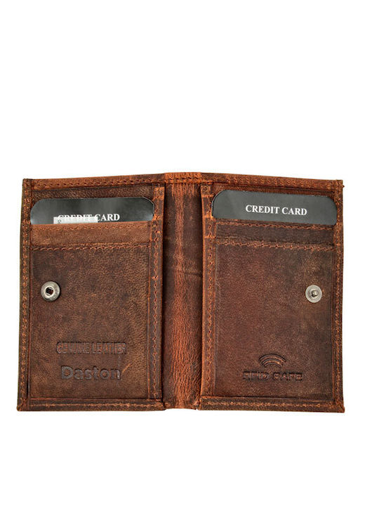 Leather Men's Wallet Cards with RFID Brown