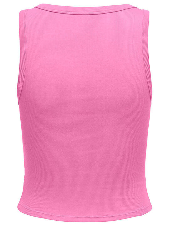 Damen Crop Top Aus Baumwolle Ärmellos Fuchsie