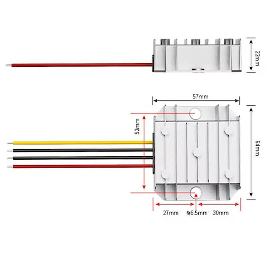 F35j12v5a4l DC/DC 24V 12V 5A 60W Step-Down Converter