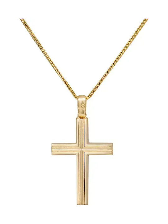 Männlicher Goldkreuz 18K mit Kette