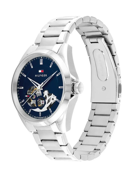 Tommy Hilfiger Baker Men's Automatic Watch With Silver Steel Bracelet Tommy Hilfiger Baker Men's Automatic Watch With Silver Steel Bracelet