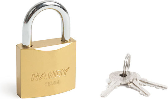 Handy Ορειχάλκινο Λουκέτο Πέταλο με Κλειδί 38mm 3τμχ