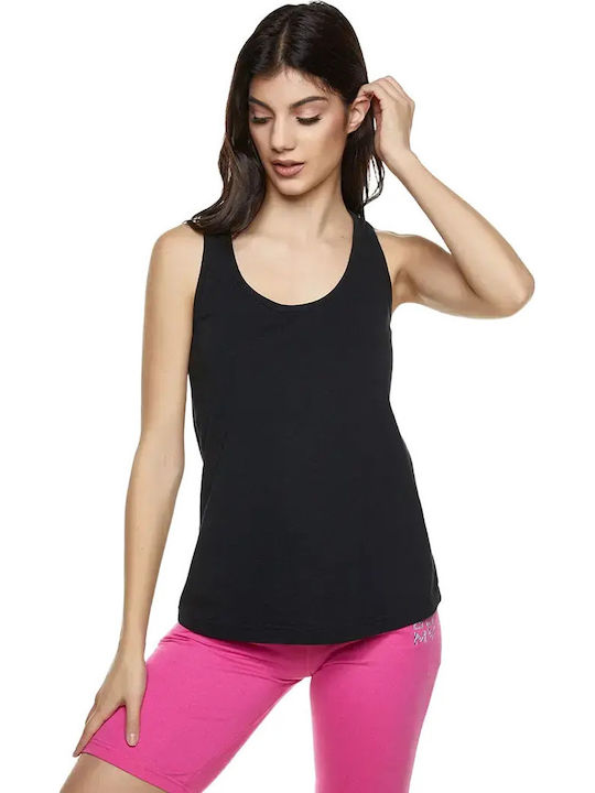 Women's Sleeveless Black Sports Blouse