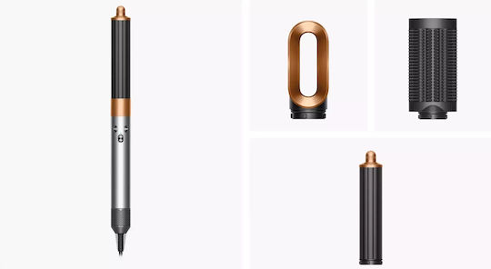 Dyson HS02 Airwrap Origin Electric Hair Brush with Air and Rotating Head for Hair Straightening and Curls 1300W Nickel/Copper