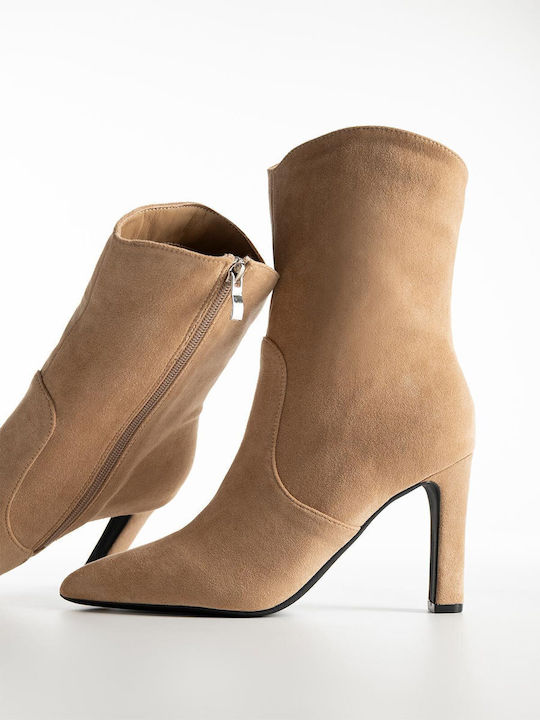 Wildleder Stiefeletten Damen Beige