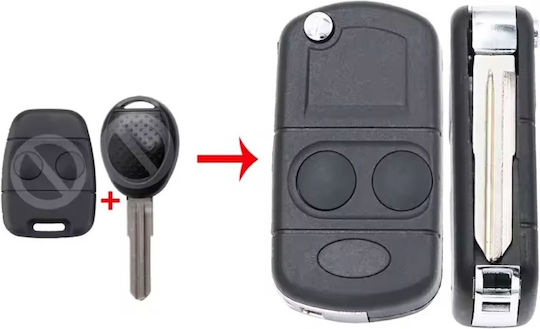 Car Key Cover Case Knife Type Compatible Land Rover Freelander Conversion From Standard Key