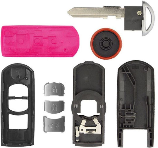 Techstar Car Key Case Mazda 3 Buttons Compatible Mazda 6 Cx-5 Cx-3 2014-2015 Models Right Groove Blade