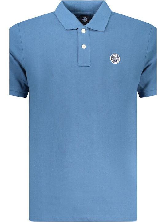 Polo Herrenbluse Kurzarm Blau