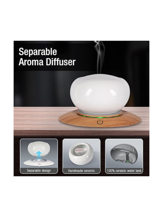Vrising Lumini LED Dispozitiv de aromaterapie Ultrasonic cu temporizator Alb 300ml
