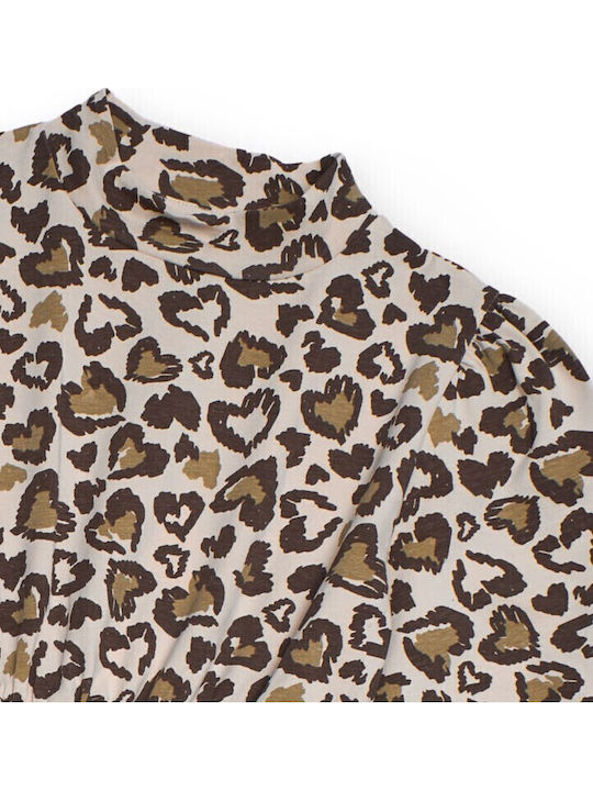 Kids Dress Long Sleeve Beige
