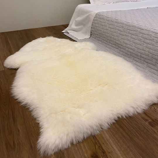 Rug Rectangular Leather White