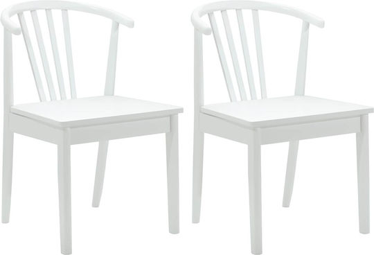Dining Room Wooden Chair White 50.5x61x80.5cm 2pcs