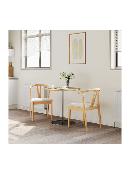 Dining Room Wooden Chair Natural And Light 50.5x61x80.5cm 2pcs