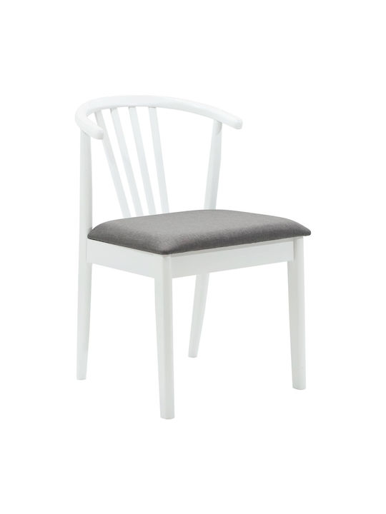 Dining Room Wooden Chair White and Grey 50.5x61x80.5cm 2pcs