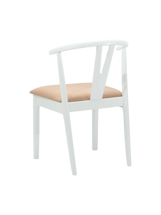 Dining Room Wooden Chair White, Brown 50.5x61x80.5cm 2pcs