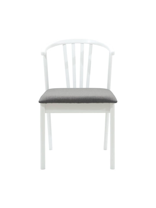 Dining Room Wooden Chair White and Grey 50.5x61x80.5cm 2pcs