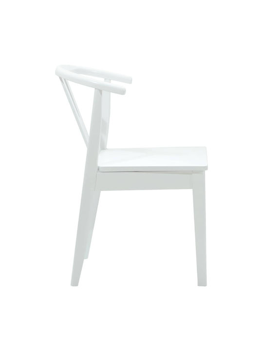 Dining Room Wooden Chair White 50.5x61x80.5cm 2pcs