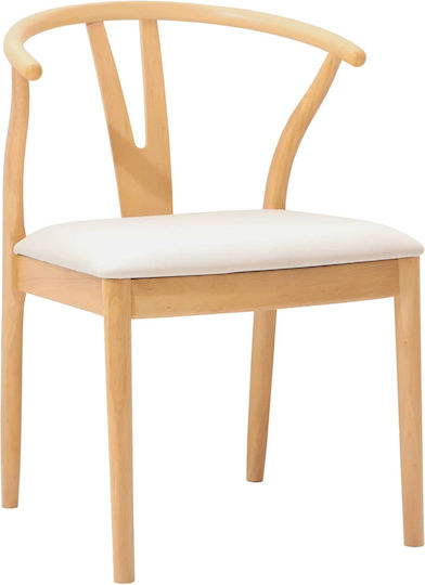 Dining Room Wooden Chair Natural And Light 54.5x53x77cm 2pcs