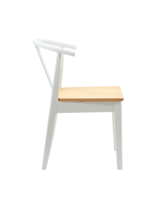 Dining Room Wooden Chair White 50.5x61x80.5cm 2pcs