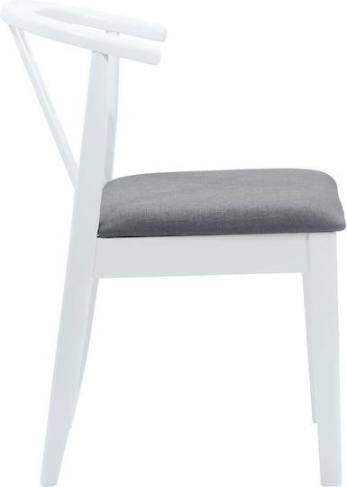 Dining Room Wooden Chair White and Grey 50.5x61x80.5cm 2pcs