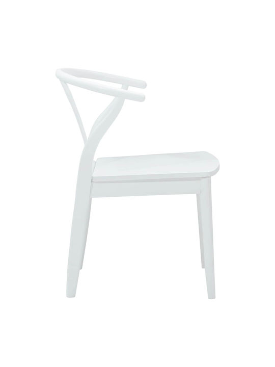 Dining Room Wooden Chair White 54.5x53x77cm 2pcs