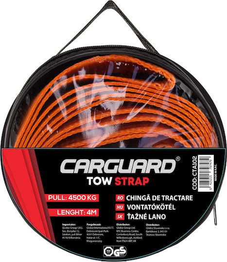 CarGuard Curea De Remorcare Auto Cu Rezistență La Tracțiune Până La 4.5 Tone 4m În Culoare Portocalie