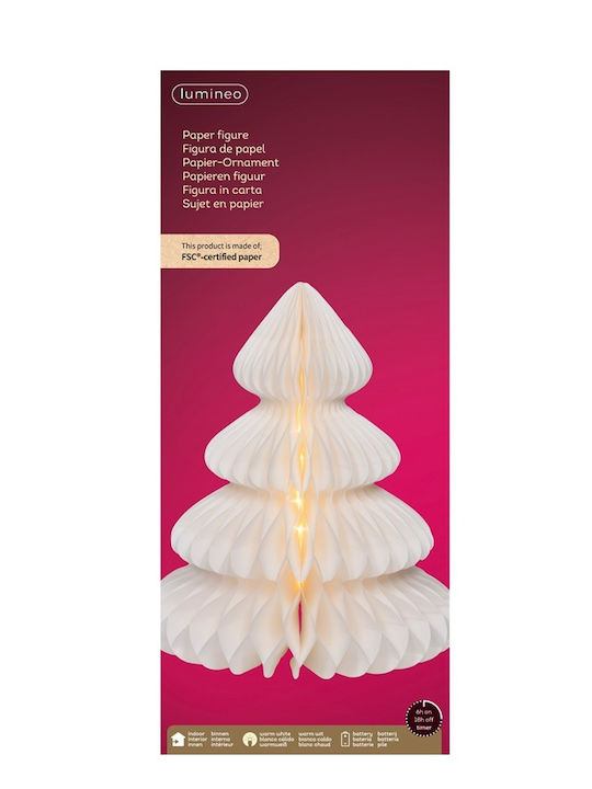 Χριστουγεννιάτικο Δέντρο Χάρτινο Micro Led Warm White Ø42x48 Cm Lumineo Fsc Decoris 489425 00054744