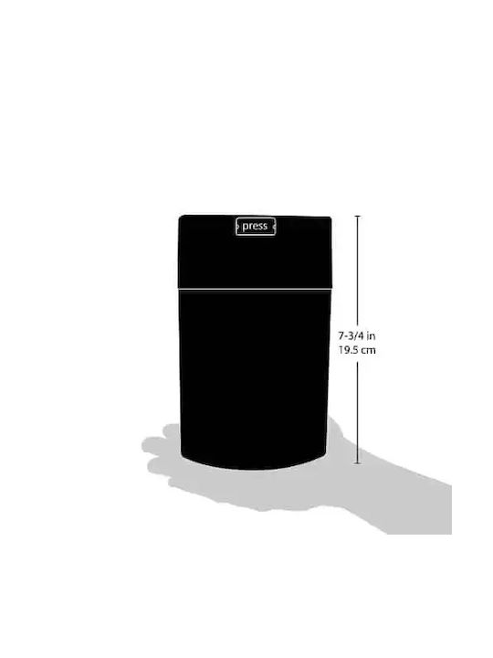 Tightvac Vase Kaffee mit luftdichtem Deckel Glas Schwarz