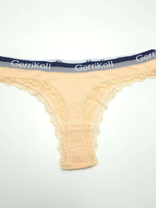Damen-Slips Mit Spitze Beige