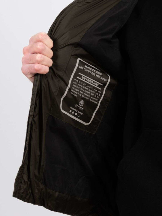 Sleeveless Jacket Puffer Windproof Olive