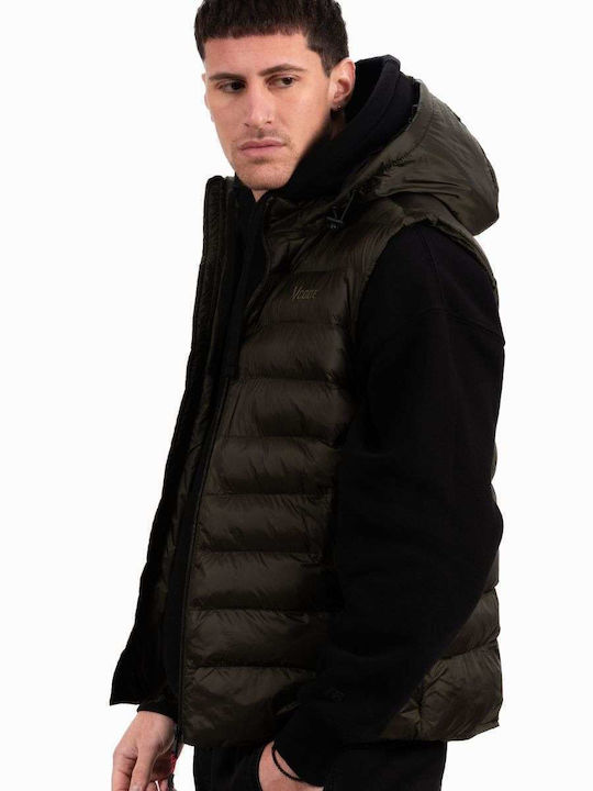 Sleeveless Jacket Puffer Windproof Olive