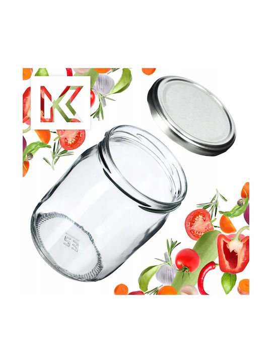 Kadax Set of 8 General Use Glass Transparent Jars with Lid 540ml 8 Pieces