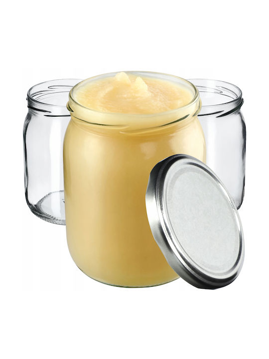 Kadax Set of 8 General Use Glass Transparent Jars with Lid 540ml 8 Pieces