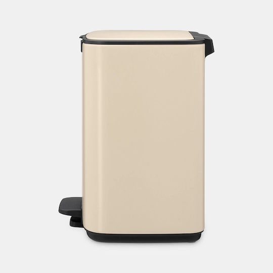 Brabantia Bo Pedal Waste Bin Made of Stainless Steel with Pedal Beige 7lt