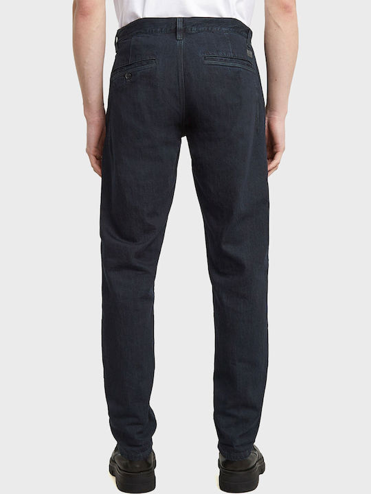 Morry Trousers Chino in Tapered Line Blue Black