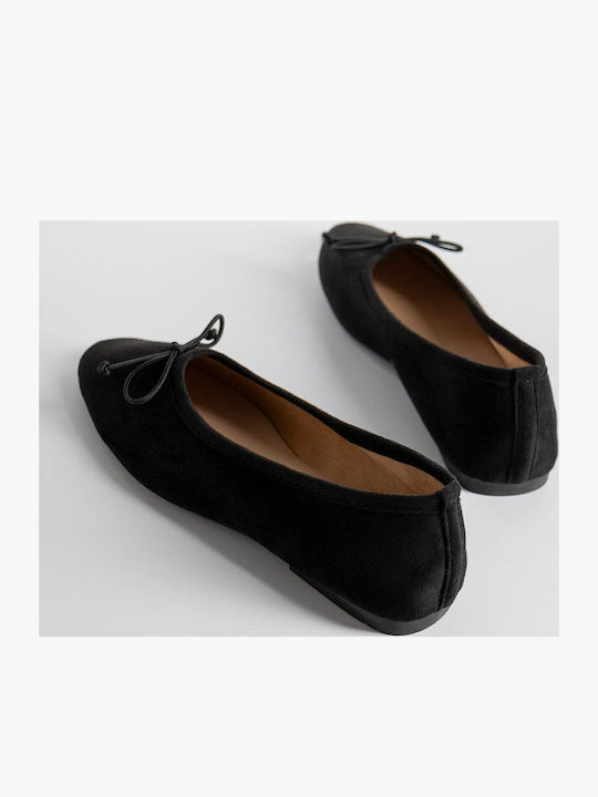 Wildleder Damen Ballerinas Spitz zulaufend in Schwarz Farbe