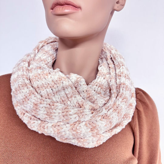 Set with Beanie Knitted in Beige color