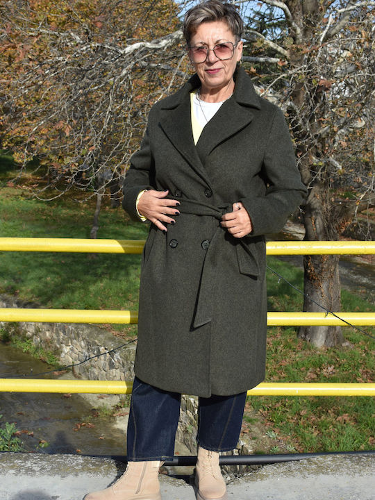 Damen Khaki Mantel