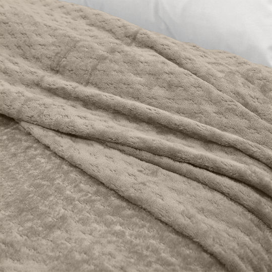 Lino Home Κουβέρτα Fleece Υπέρδιπλη 220x240εκ. Taupe 1300002042