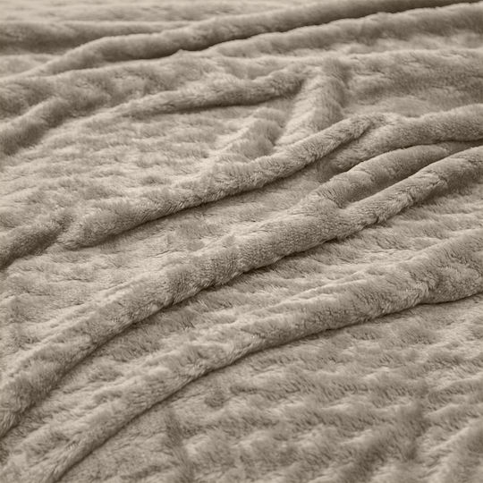 Lino Home Κουβέρτα Fleece Υπέρδιπλη 220x240εκ. Taupe 1300002042