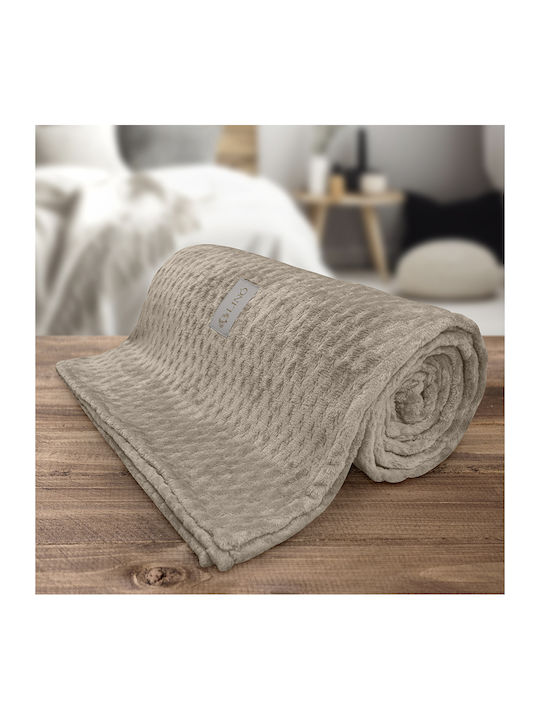 Lino Home Κουβέρτα Fleece Υπέρδιπλη 220x240εκ. Taupe 1300002042