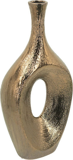 Artekko Διακοσμητικό Βάζο Κεραμικό Lidded Χρυσό Φ23xΥ48cm