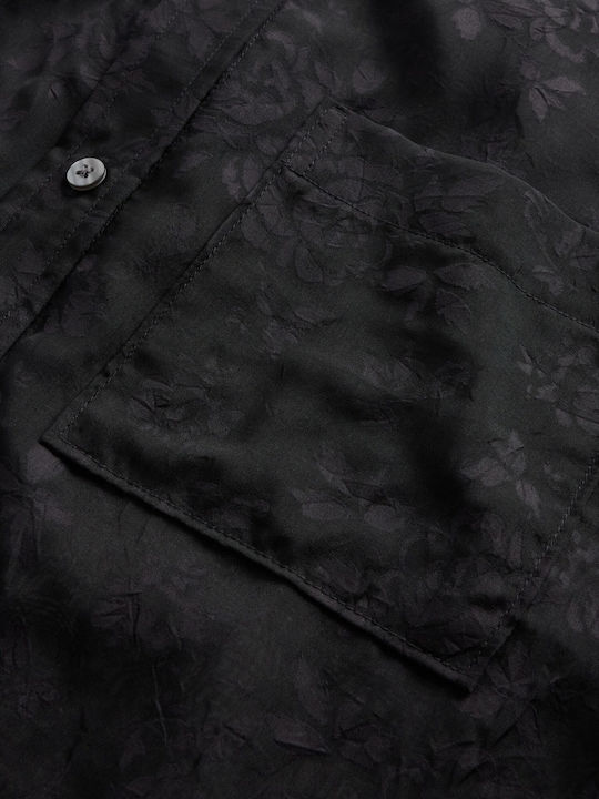 Μακρυμάνικο Γυναικείο Πουκάμισο Black Floral
