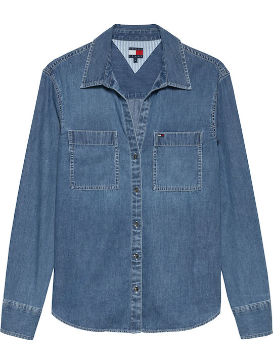 Μακρυμάνικο Γυναικείο Πουκάμισο Denim Medium