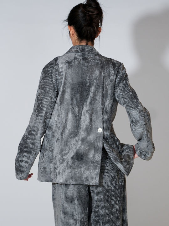Phisique du Role Дълга Женски Велур Сако Dark Gray